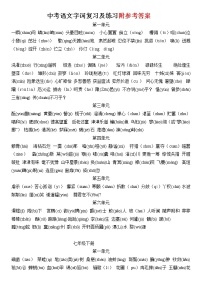 中考语文字词复习及练习_人教版