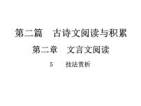 2018届中考语文总复习课件：第二篇  古诗文阅读与积累 第二章5  技法赏析