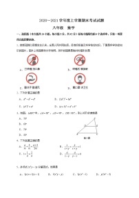 山东省临沂市兰陵县2020-2021学年八年级上学期期末考试数学试题（word版 含答案）