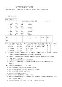 新人教版七年级语文下册期末模拟试题及答案