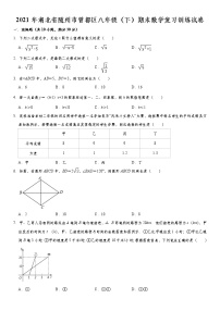 湖北省随州市曾都区 2020-2021学年八年级下学期期末数学复习训练试卷（word版 含答案）