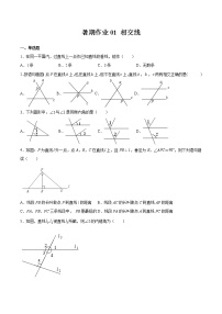 2021年（人教版）七年级数学暑假作业01相交线-（含解析）