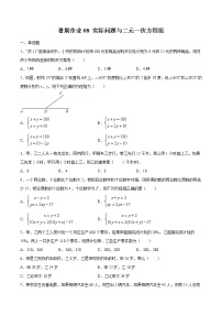 2021年（人教版）七年级数学暑假作业08实际问题与二元一次方程组-（含解析）