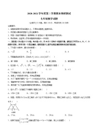 重庆市渝北区2020-2021学年七年级下学期期末数学试题（word版 无答案）