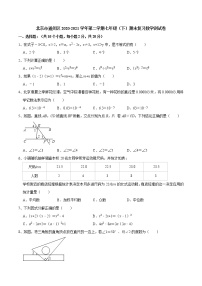 北京市通州区2020-2021学年七年级（下）期末复习数学测试卷（无答案）