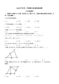 广东省广州市增城区2020-2021学年八年级下学期期末数学试题(word版 无答案)