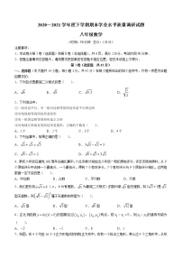 山东省临沂市河东区2020-2021学年八年级下学期期末数学试题(无答案)