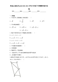 黑龙江省牡丹江市2020-2021学年八年级下学期期中数学试题（word版 含答案）