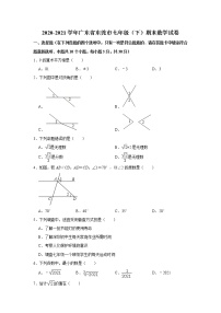 广东省东莞市2020-2021学年七年级下学期期末数学试卷（word版 含答案）