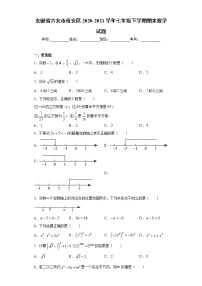 安徽省六安市裕安区2020-2021学年七年级下学期期末数学试题（word版 含答案）