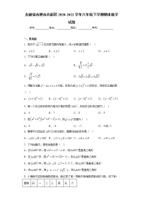 安徽省合肥市高新区2020-2021学年八年级下学期期末数学试题（word版 含答案）