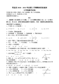 -河北省秦皇岛市青龙县2020-2021学年七年级下学期期末考试数学试题（word版 含答案）