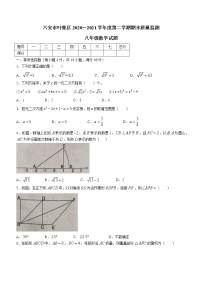 安徽省六安市叶集区2020-2021学年八年级下学期期末数学试题（word版 含答案）