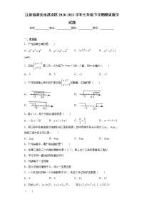 江苏省淮安市洪泽区2020-2021学年七年级下学期期末数学试题（word版 含答案）