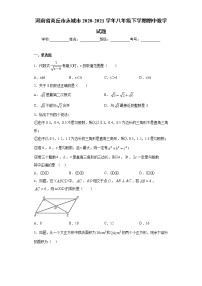 河南省商丘市永城市2020-2021学年八年级下学期期中数学试题（word版 含答案）