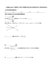 人教版2021年暑期七年级下册数学重点知识训练学案（培训班适用）