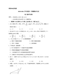 山东省烟台招远市（五四制）2020-2021学年八年级下学期期末考试数学试题（word版 含答案）