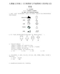 初中数学人教版七年级上册4.1.1 立体图形与平面图形习题