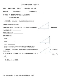 初中数学冀教版九年级上册26.3 解直角三角形学案