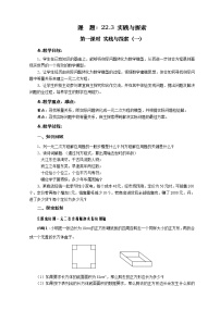 初中数学华师大版九年级上册22.3 实践与探索第一课时教案