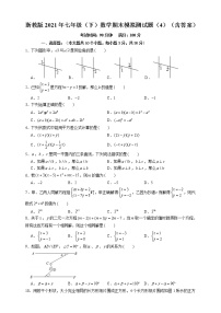 浙教版2021年七年级（下）数学期末模拟测试题（4）（含答案）