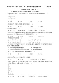 浙教版2021年七年级（下）数学期末模拟测试题（3）（含答案）