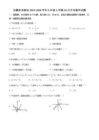 安徽省芜湖市2019-2020学年九年级上学期10月月考数学试题（解析版） (2)