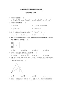 人教版八年级数学下册期末复习选择题专项训练（一）