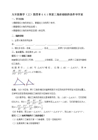 北师大版九年级上册4 探索三角形相似的条件导学案