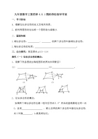 北师大版九年级上册第四章 图形的相似8 图形的位似学案及答案