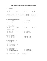 2018-2019学年四川乐山犍为县八上期中数学试卷