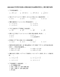 2019-2020学年四川省眉山市岷东新区东辰国际学校九上期中数学试卷