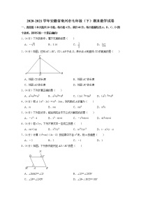 2020-2021学年安徽省亳州市七年级（下）期末数学试卷