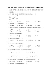 2020-2021学年广东省肇庆市广宁县七年级（下）期末数学试卷