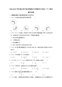 2020-2021学年浙江省宁波市镇海区七校联考七年级（下）期末数学试卷