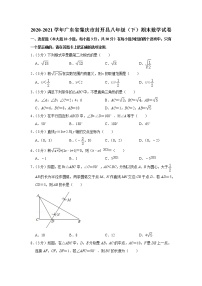 2020-2021学年广东省肇庆市封开县八年级（下）期末数学试卷