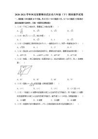 2020-2021学年河北省邯郸市武安市八年级（下）期末数学试卷