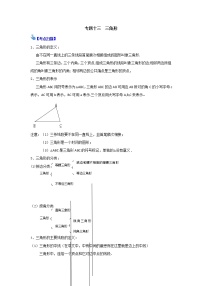 中考复习专题十三  三角形 知识点总结与练习