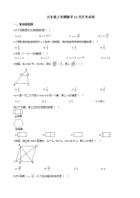 2020-2021年四川省成都市九年级上学期数学12月月考试卷