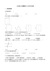 2020-2021年四川省成都市九年级上学期数学12月月考试卷及答案