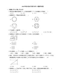 2018年哈尔滨市平房区中考一模数学试卷