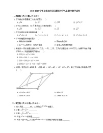 2018-2019学年上海市闵行区颛桥中学八上期中数学试卷