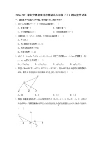 安徽省亳州市蒙城县2020-2021学年九年级上学期期末数学试题（word版含答案）