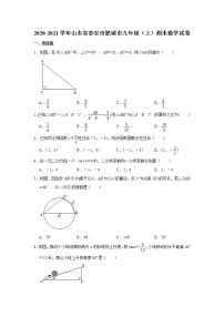 _山东省泰安市肥城市2020-2021学年九年级上学期期末数学试卷(word版含答案)