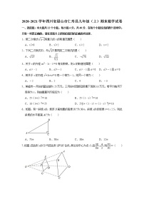 _四川省眉山市仁寿县2020-2021学年九年级上学期期末数学试卷(word版含答案)