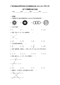 广西壮族自治区河池市大化瑶族自治县2020-2021学年七年级下学期期中数学试题(word版含答案)