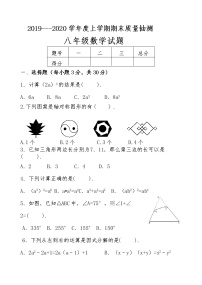 黑龙江省齐齐哈尔碾子山区2019-2020学年八年级上学期期末考试数学试题(word版含答案)