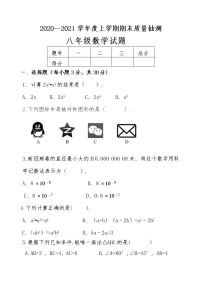 黑龙江省齐齐哈尔碾子山区2020-2021学年八年级上学期期末考试数学试题(word版含答案)