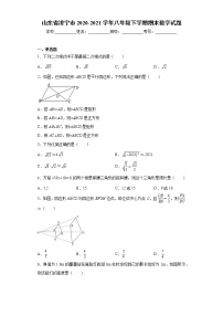 山东省济宁市2020-2021学年八年级下学期期末数学试题（word版 含答案）