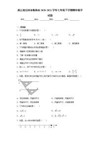 浙江省台州市临海市2020-2021学年七年级下学期期中数学试题（word版 含答案）